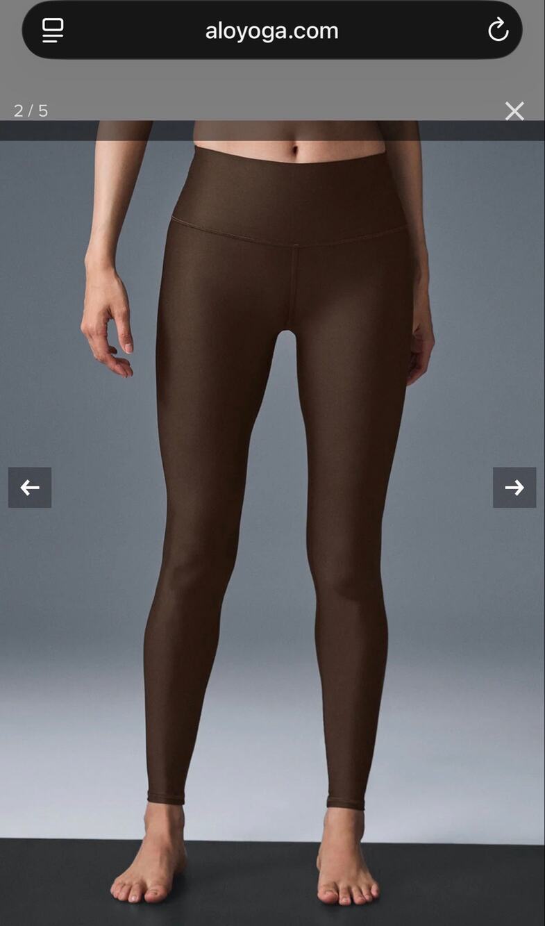 NWT Alo Yoga High Waist Air Lift Legging Espresso - 28” length - Size Medium